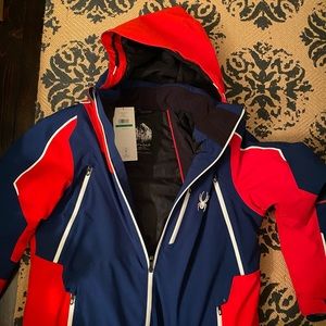 Spyder Men’s Leader ski jacket new with tags. Size Large. Colour volcano/abyss